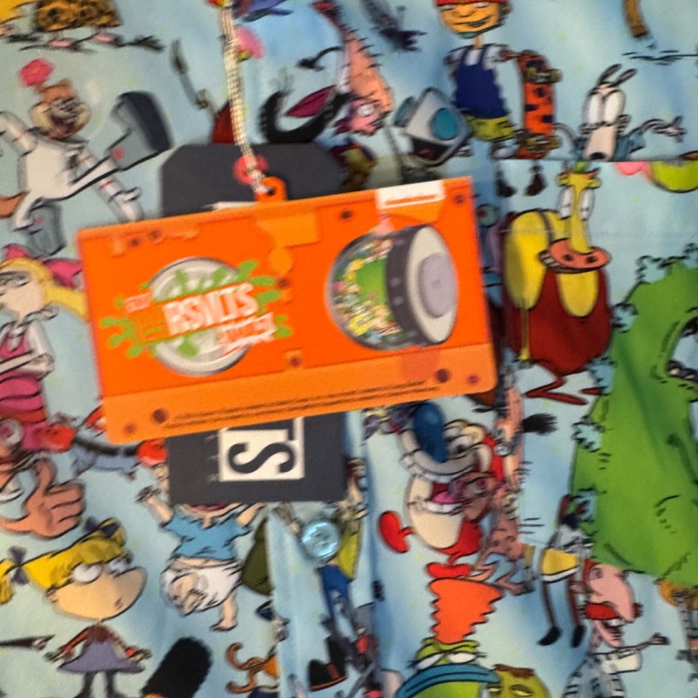Men's Nickelodeon Classic Characters Button Up Shirt NWT - Picture 2 of 4